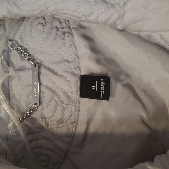 EUC White House Black Market silver vest with ruffle detail. Size M - Picture 3 of 4